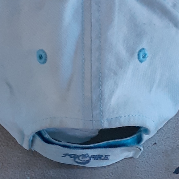 FoxFire Embellished Hook and Loop Adjustable Back Pale Blue Galloping Mustang - Picture 2 of 8